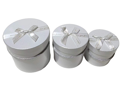 Набор коробок для цветов "Виражи страсти" 18,5*17, 15,3*14,5, 13,3*12 см, 3 шт., белый