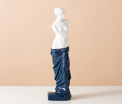 Статуэтка декоративная серия "Венера", керамика, цвет синий, 9,5*11*41 см