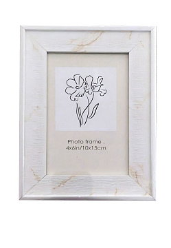 Фоторамка декоративная из пластика со стеклом, цвет золотой мрамор, 10x15 см