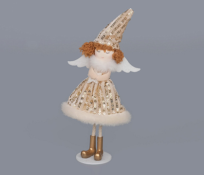 Новогоднее декоративное изделие "Фея", 22 см, золото
