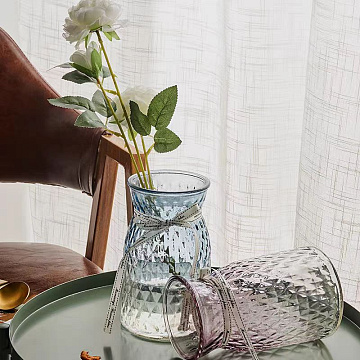 Ваза стеклянная  10*11,5*18 см, 1 шт., градиент голубой