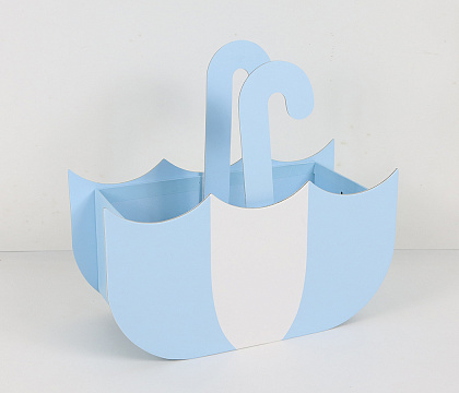 Коробка для цветов/подарков "Зонтик" 24*10,3*13(22)H см, 1 шт., св.голубой