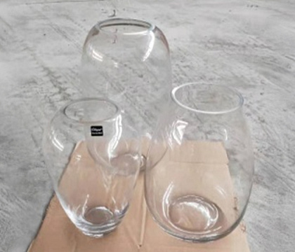 Ваза стеклянная D14 * H25 см, 1 шт., прозрачный