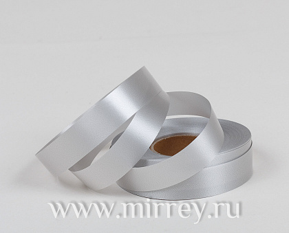  Лента полипропиленовая 2 см х 100 ярд., серебро (10 шт/упак)
