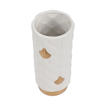 Ваза керамическая, цвет бело-золотой, 11*25 см