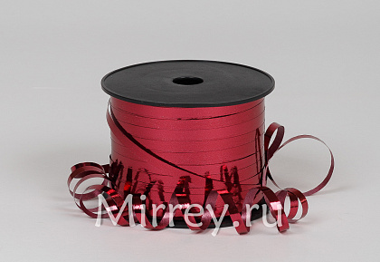 Лента полипропиленовая Металл 0,5 см х 250 ярд., бордовый (6 шт/упак)