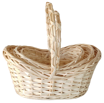 Набор корзин плетеных (ива): 35x23xH12/17xHH32  B27x18, 30x19xH11/15xHH27 B23x14, 23x15xH9/13xHH23 B18x11, 3 шт., выбеленный