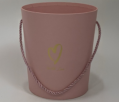 Коробка под цветы 17,2x19см (нижний диаметр:14см), 1 шт., св.розовый
