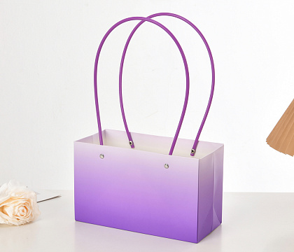 Пакет подарочный "Мастхэв градиент" прямоугольный, 22х10х13 см, 10 шт./упак., сиреневый