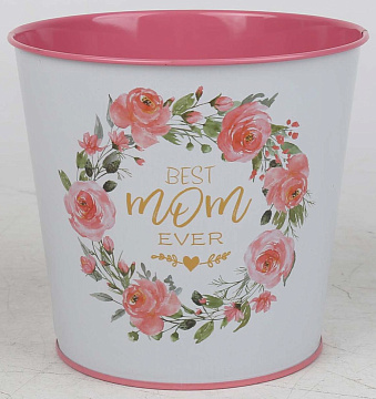 Декоративное кашпо  "Лучшей матери" D13.3X11.5см B:D9.5 см, металл