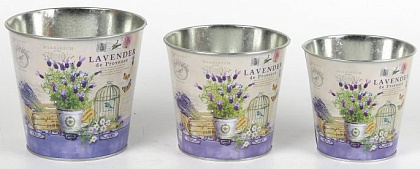  Набор декоративных кашпо "Прованс" 15XH13.5CM, 13.5XH12CM, 12XH11CM, 3 шт., металл