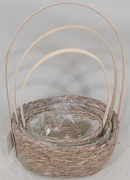 Н-р корзин (рогоз): 31X23XH15/42XB26X17, 26X20XH12/37XB22X14, 21X16XH10/32XB17X10.5, 3 шт.