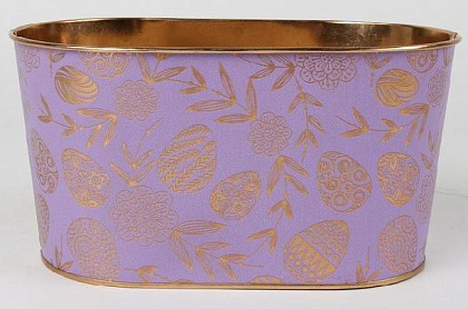 Декоративное овальное кашпо-ведерко "Очарование" 21.6X12.7XH11CM
B19X10.1 см, металл