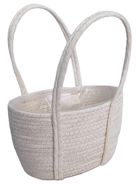 Корзина плетеная (эколоза): 23x13xH13XHH30XB18X9, 1 шт., белый