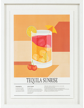 Панно "Коктейль II", рама пластиковая со стеклом, 50x40x2,5