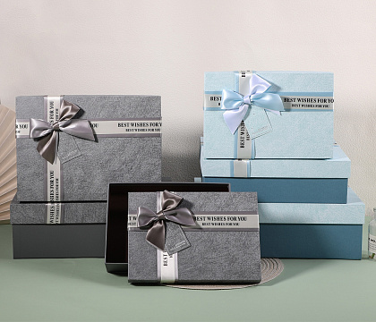 Набор коробок подарочных 29*21*9,5, 26*19*8, 23*17*6,5 см, 3 шт., нежно-голубой