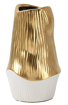 Ваза керамическая, цвет бело-золотой, 13*21,5 см
