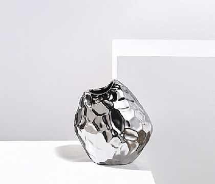 Ваза керамическая водонепроницаемая 17 * 12 * H19,  1 шт., серебро