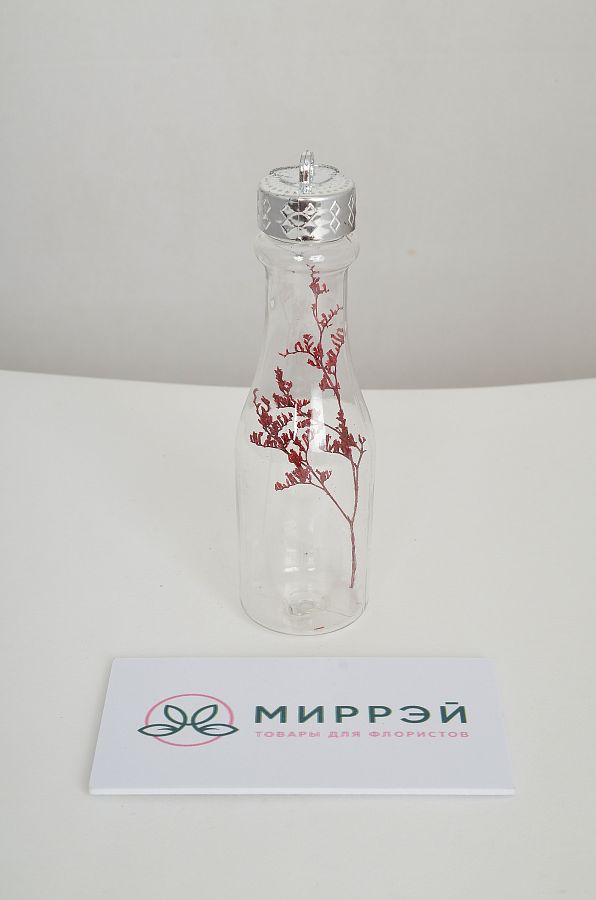 Подвеска пластиковая прозрачная с декором, 3,8*13,2 см