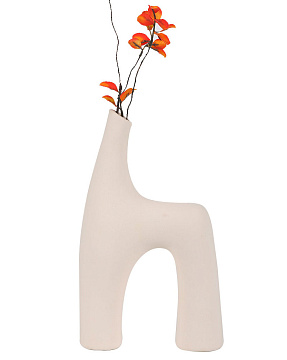 Ваза керамическая, цвет белый, 16,5*7*26,5 см