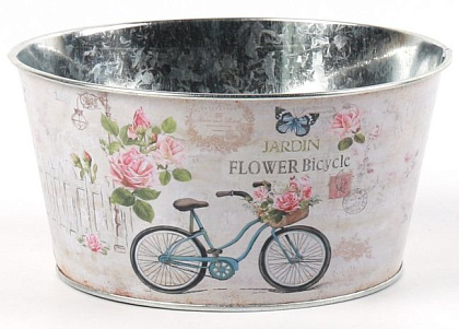 Декоративное кашпо "Цветочный велосипед" D19.5XH9.8CM/B15.2, металл