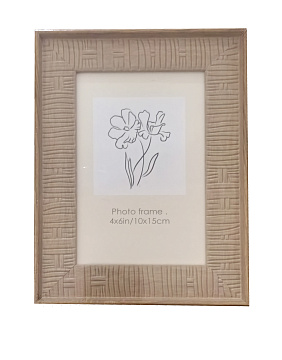 Фоторамка декоративная с узором из пластика со стеклом, цвет светло-коричневый, 10x15 см