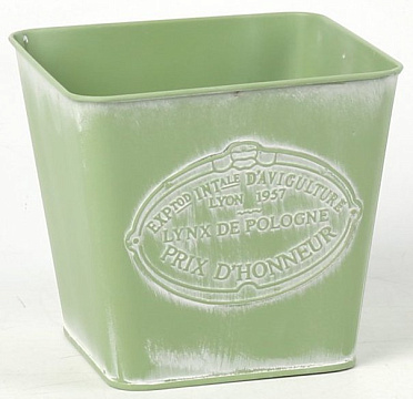 Декоративное кашпо 14,5XH13X10,5СМ, зеленый, металл