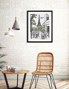 Картина "Париж", рама пластиковая со стеклом, 50x40x2,5