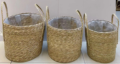 Н-р корзин плетеных из рогоза: 36*30, 32*28,27*26, 3 шт.