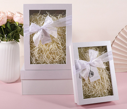 Набор коробок подарочных 29*21*9,5, 26*19*8, 23*17*6,5 см, 3 шт., белый