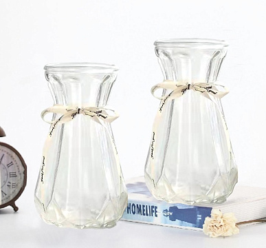 Ваза стеклянная 10*11,5*20 см, 1 шт., прозрачный