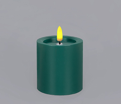 Светодиодная восковая свеча с эффектом мерцания, 8*8*10 см, зеленый
