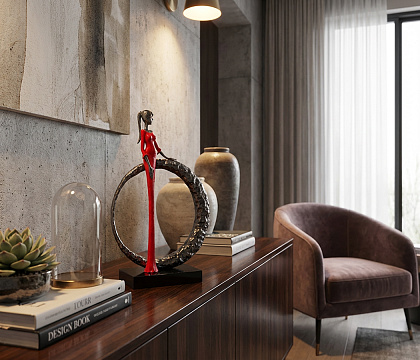 Статуэтка декоративная "Муза", цвет розовый, 21*8*31 см