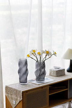 Ваза стеклянная D15 * H24,8, 1 шт., серый