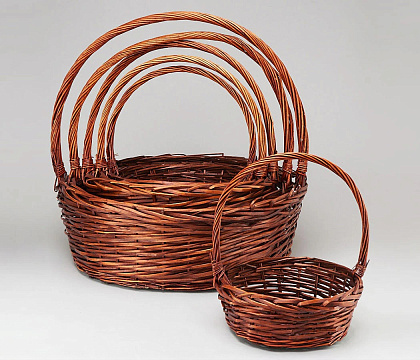 Набор корзин плетеных (ива) D69*H24, D64*H22, D54*H20, D45*H17, D39*H14, D31*H12, 6 шт. кор