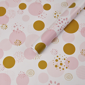 Бумага упаковочная "Круги" 80г/м2, 70х100см, 10 листов/рулон