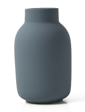 Ваза керамическая, цвет серый, 12,5*20 см