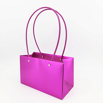 Пакет подарочный "Мастхэв" металллизированный прямоугольный, 22х10х13 см, 10 шт./упак., фуксия