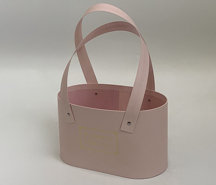 Коробка под цветы Cумочка для цветов 20,5x10,8x12см, светло-розовый