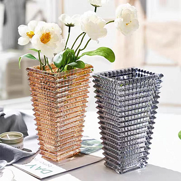 Ваза стеклянная D10*H23 см, 1 шт., серый