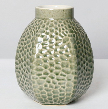 Кашпо керамическое, декоративное, серый кракелюр ,  "Мозаика", 17*19,5 см.