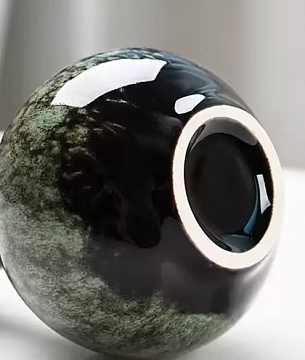 Ваза керамическая, цвет зеленый, 7,5*10,1 см