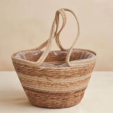 Корзина плетеная из рогоза: 33x27xH20,5xHH40  20,5x8, 1 шт.
