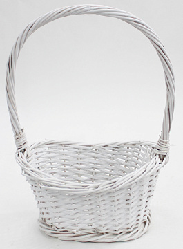 Корзина плетеная (ива), D23*17 H13/11 HH34 B19*13, 1 шт., белый