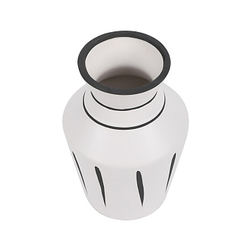 Ваза керамическая, цвет черно-белый, 12,5*19 см