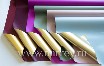 Упак. материал флористическая пленка с золотом, 70 мкр, 58 см х 10 м, зеленый