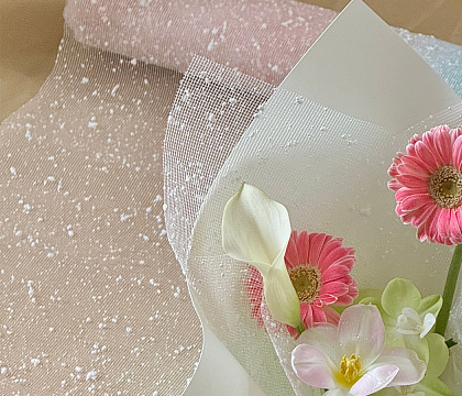 Упак. материал флористическая сетка "Градиент", 50 см х 4 ярд, св-зеленый с небесно-голубым