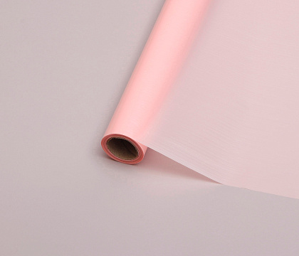 Упаковочный материал флористическая пленка матовая с эффектом голографии, 50 мкр, 58 см х 10 м, розовый кварц
