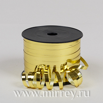 Лента полипропиленовая Металл 0,5 см х 250 ярд., золото (6 шт/упак)