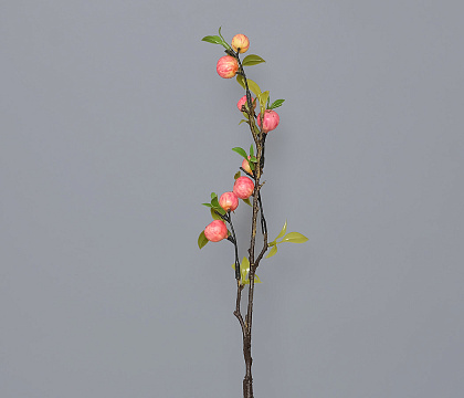 Ветка декоративная с маленькими декоративными яблоками, 43 см, 1 шт.